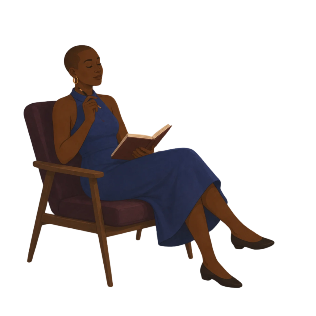 Person reading an I AWAKE book
